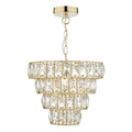 Cerys 1 Light 4 Tier Pendant Crystal & Gold<br>Polished Gold
