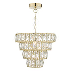 Cerys 1 Light 4 Tier Pendant Crystal & Gold<br>Polished Gold
