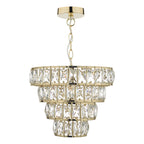 Cerys 1 Light 4 Tier Pendant Crystal & Gold<br>Polished Gold