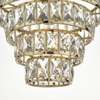Cerys 1 Light 4 Tier Pendant Crystal & Gold<br>Polished Gold