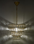 Cerys 1 Light 4 Tier Pendant Crystal & Gold<br>Polished Gold