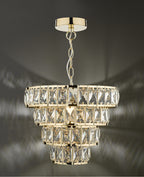 Cerys 1 Light 4 Tier Pendant Crystal & Gold<br>Polished Gold