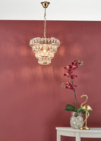 Cerys 1 Light 4 Tier Pendant Crystal & Gold<br>Polished Gold