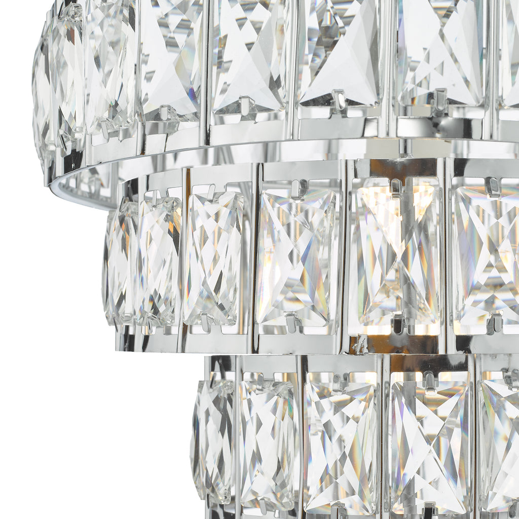 Cerys Single Pendant Polished Chrome Crystal<br>Polished Chrome
