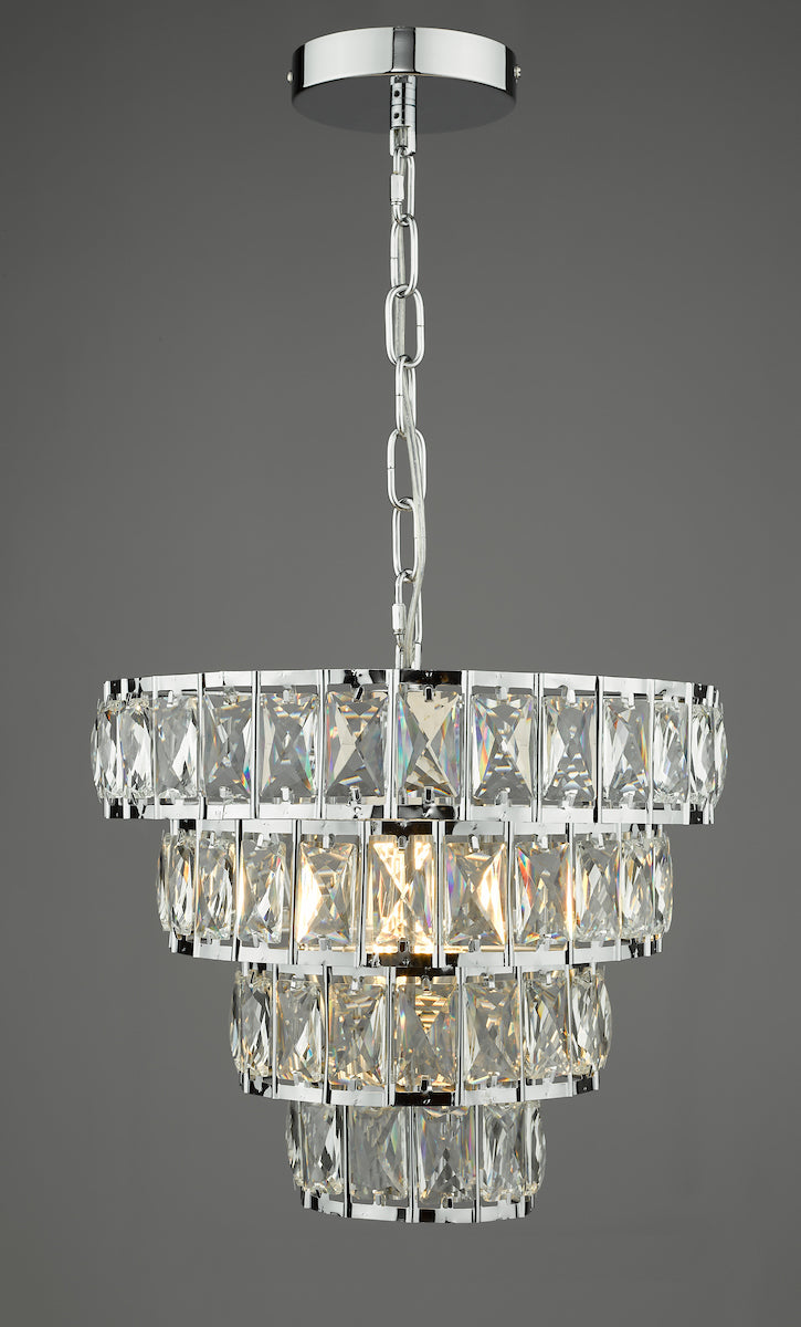 Cerys Single Pendant Polished Chrome Crystal<br>Polished Chrome