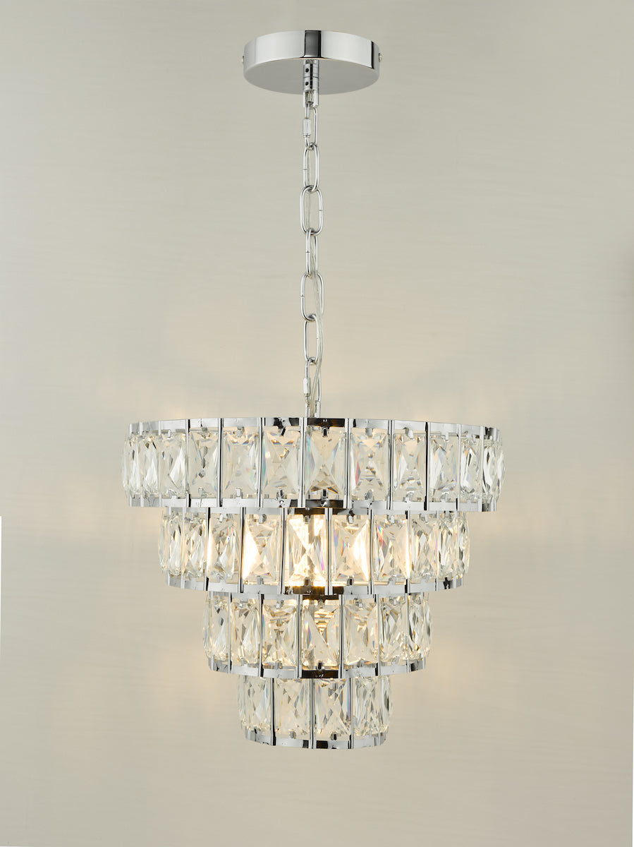 Cerys Single Pendant Polished Chrome Crystal<br>Polished Chrome