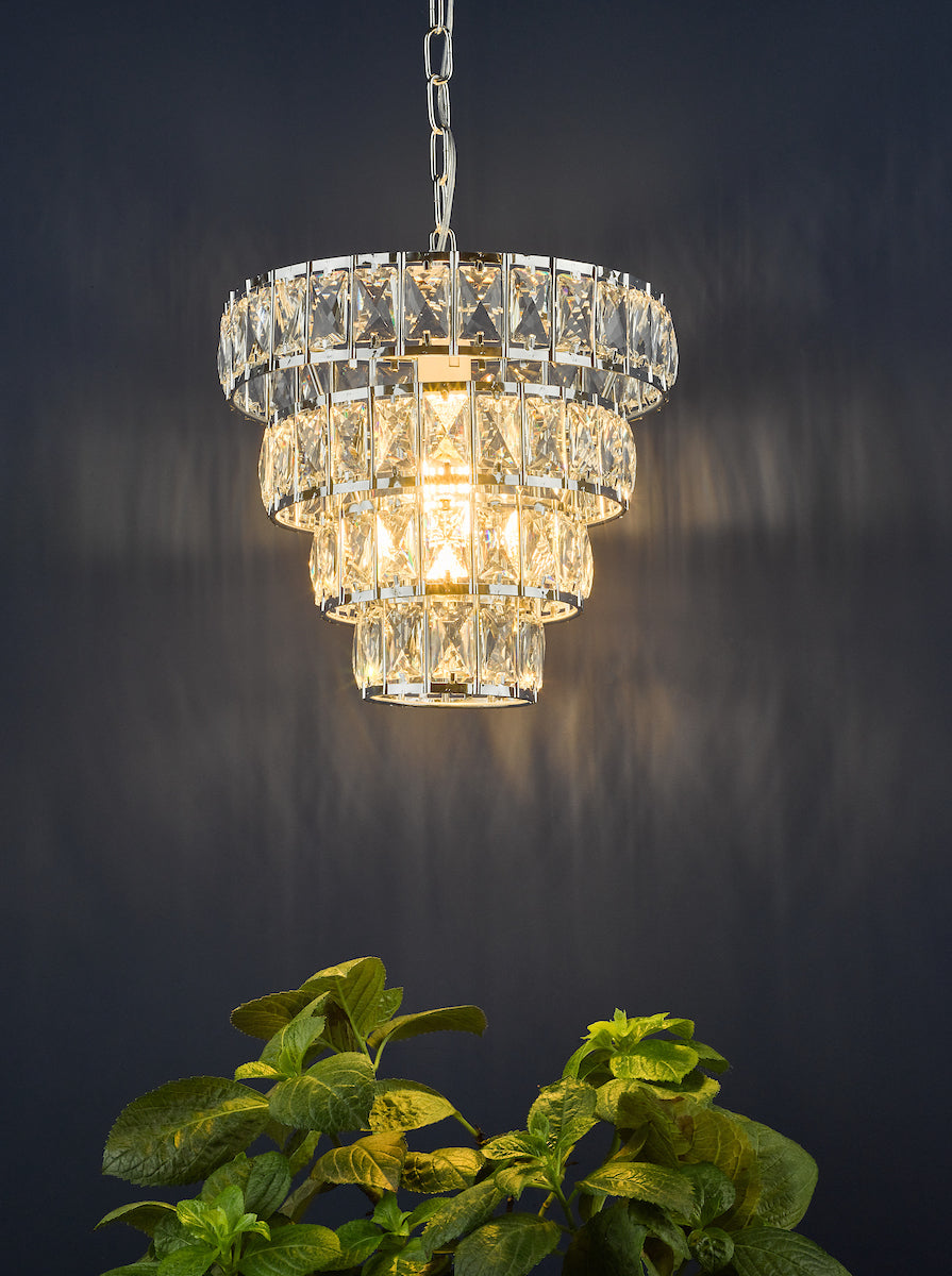 Cerys Single Pendant Polished Chrome Crystal<br>Polished Chrome