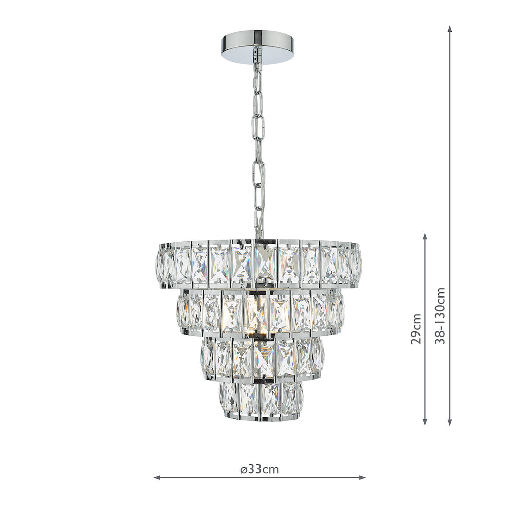 Cerys Single Pendant Polished Chrome Crystal<br>Polished Chrome