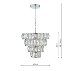 Cerys Single Pendant Polished Chrome Crystal<br>Polished Chrome