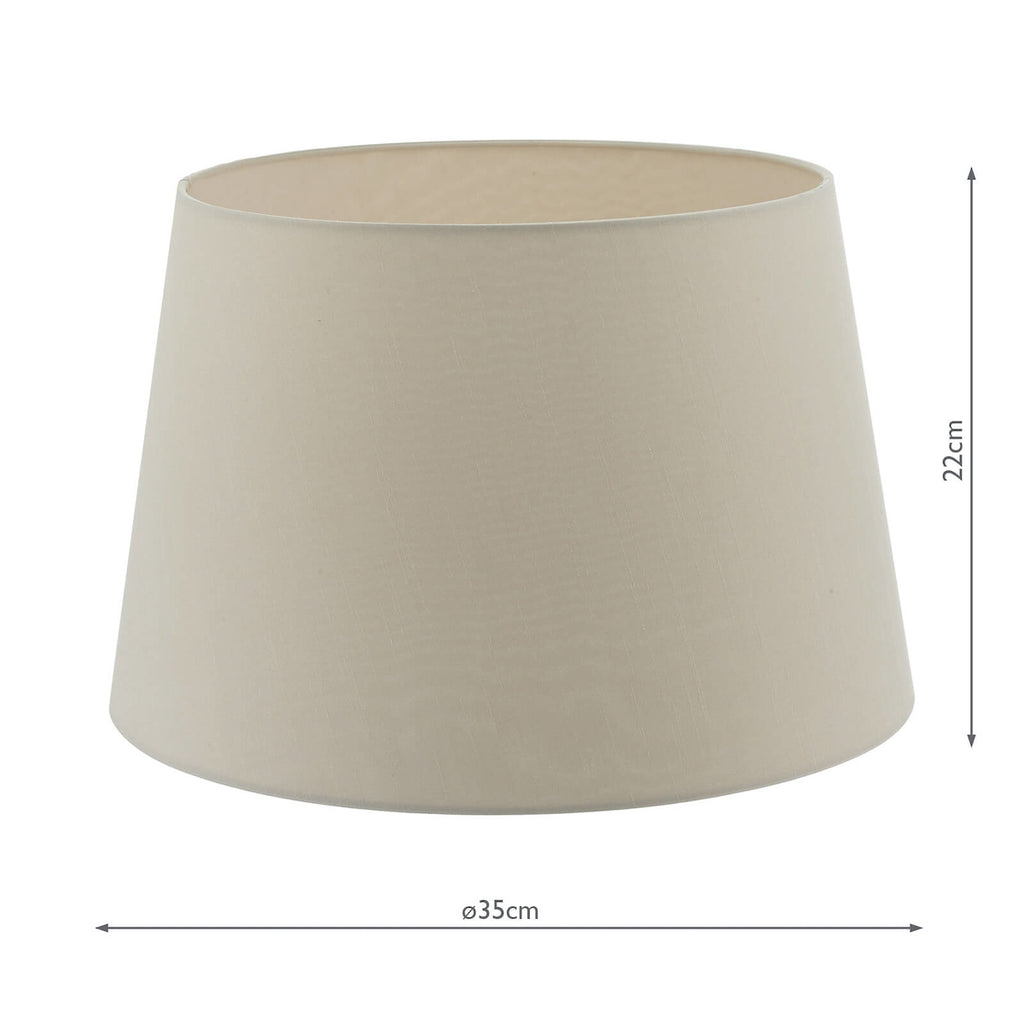Cezanne Taupe Faux Silk Tapered Drum Shade 35cm<br>Taupe
