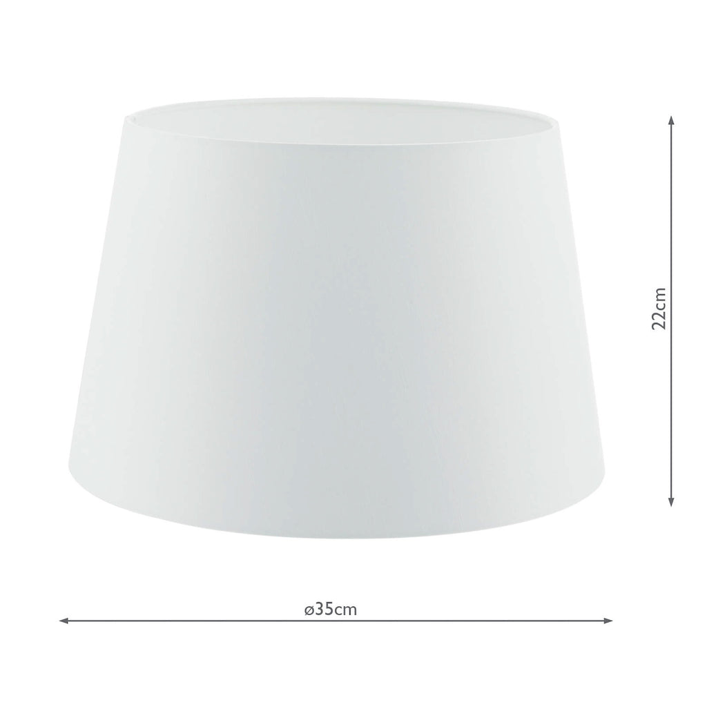 Cezanne White Faux Silk Tapered Drum Shade 35cm<br>White