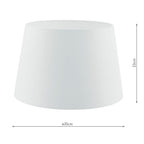 Cezanne White Faux Silk Tapered Drum Shade 35cm<br>White