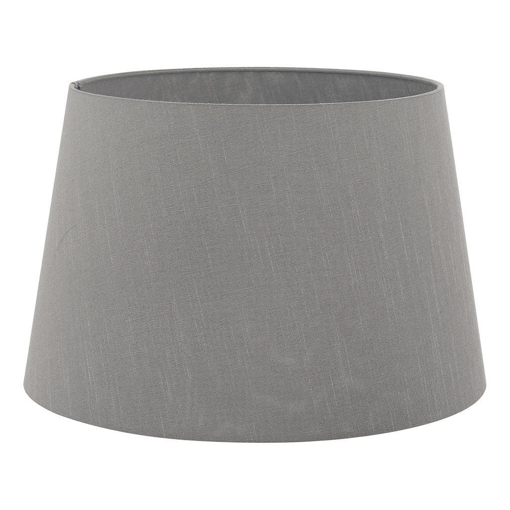 Cezanne Grey Faux Silk Tapered Drum Shade 35cm<br>Grey