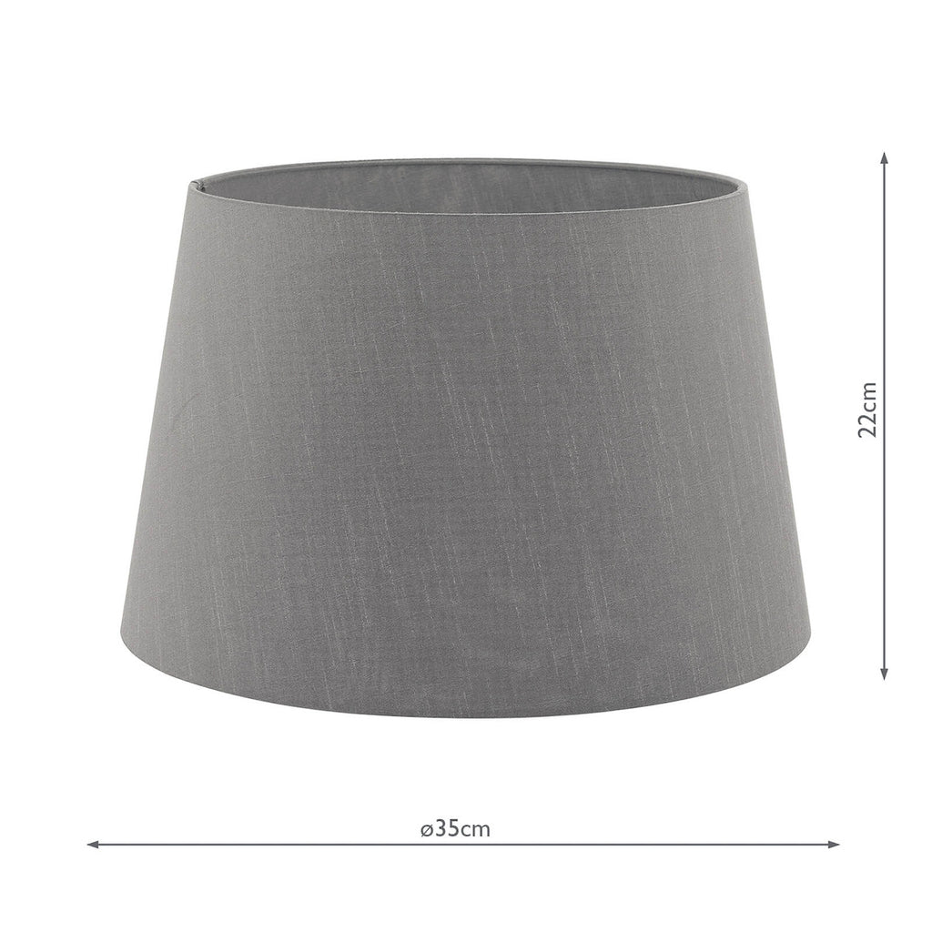 Cezanne Grey Faux Silk Tapered Drum Shade 35cm<br>Grey