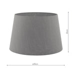 Cezanne Grey Faux Silk Tapered Drum Shade 35cm<br>Grey
