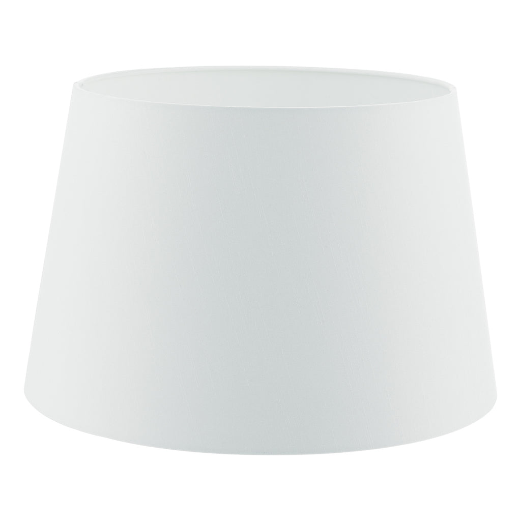 Cezanne White Faux Silk Tapered Drum Shade White 40cm<br>White