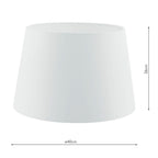 Cezanne White Faux Silk Tapered Drum Shade White 40cm<br>White
