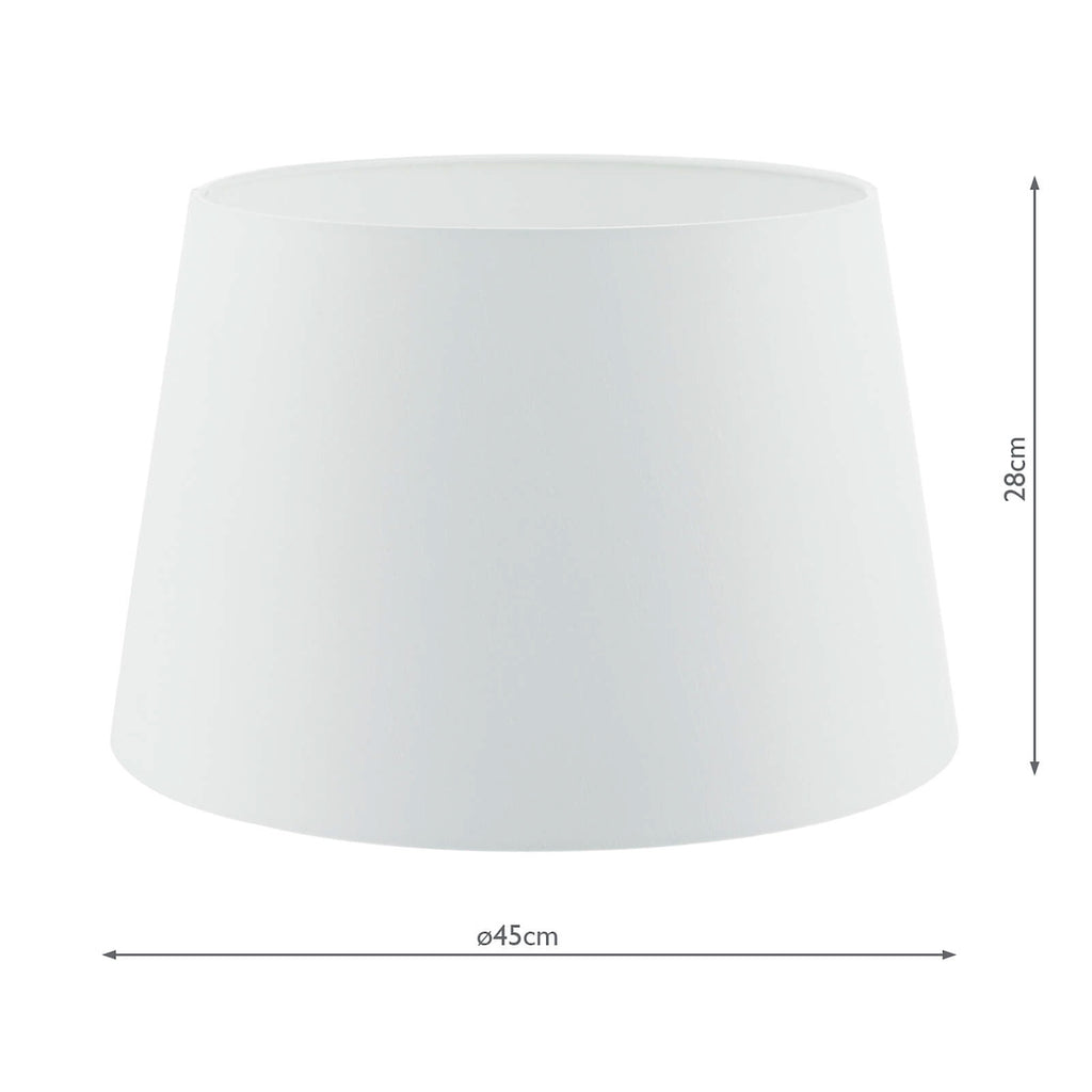 Cezanne White Faux Silk Tapered Drum Shade 45cm<br>White