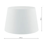 Cezanne White Faux Silk Tapered Drum Shade 45cm<br>White