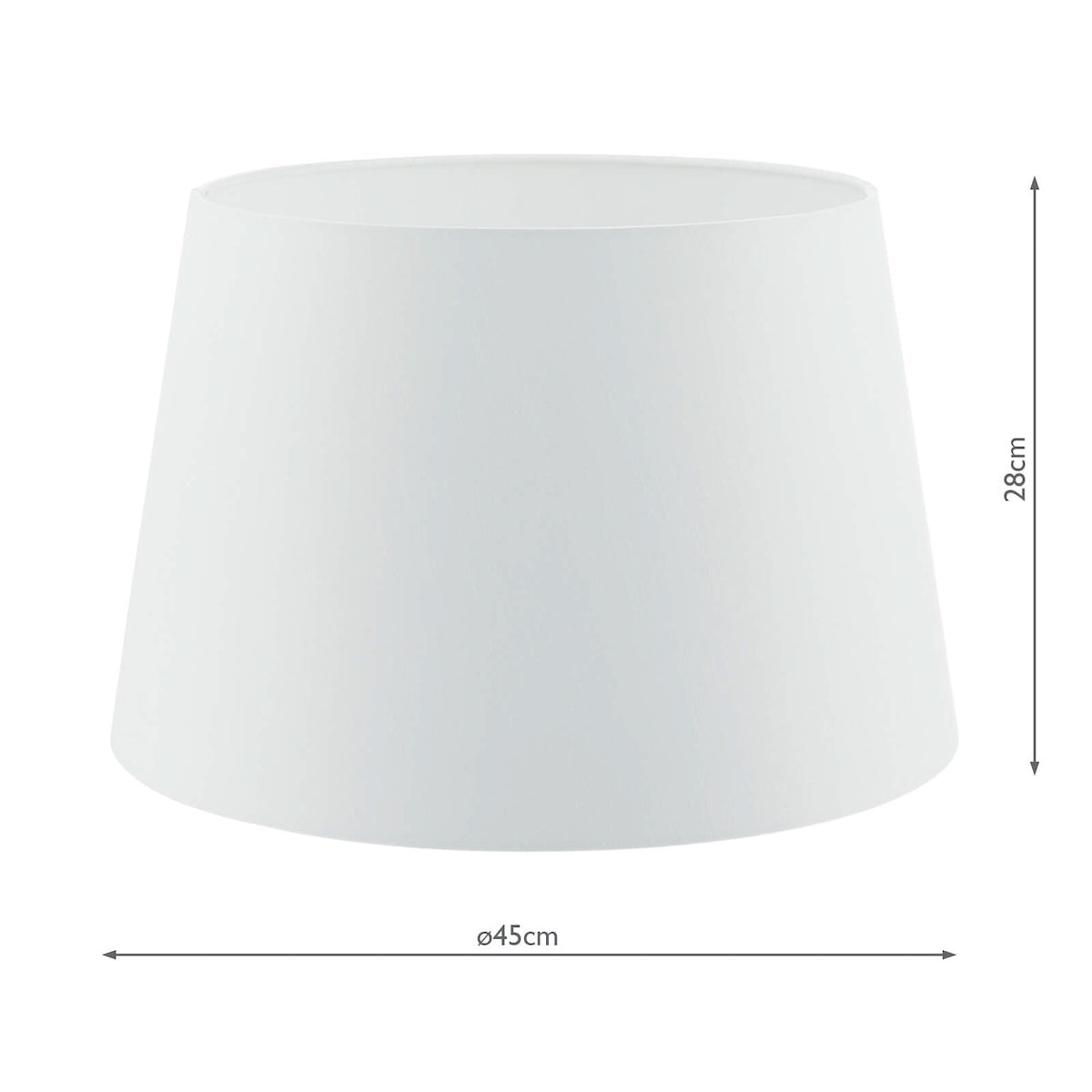 Cezanne White Faux Silk Tapered Drum Shade 45cm<br>White
