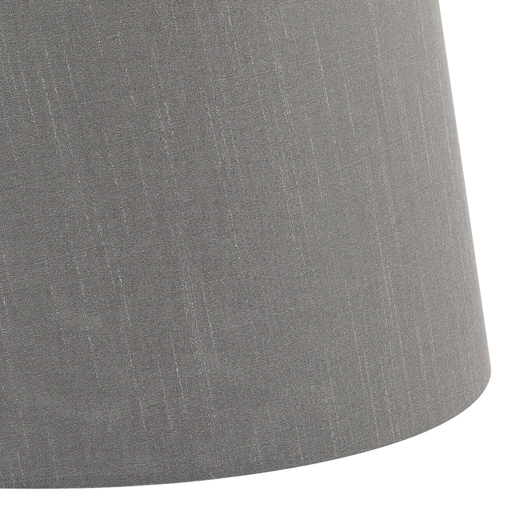 Cezanne Grey Faux Silk Tapered Drum Shade 45cm<br>Grey
