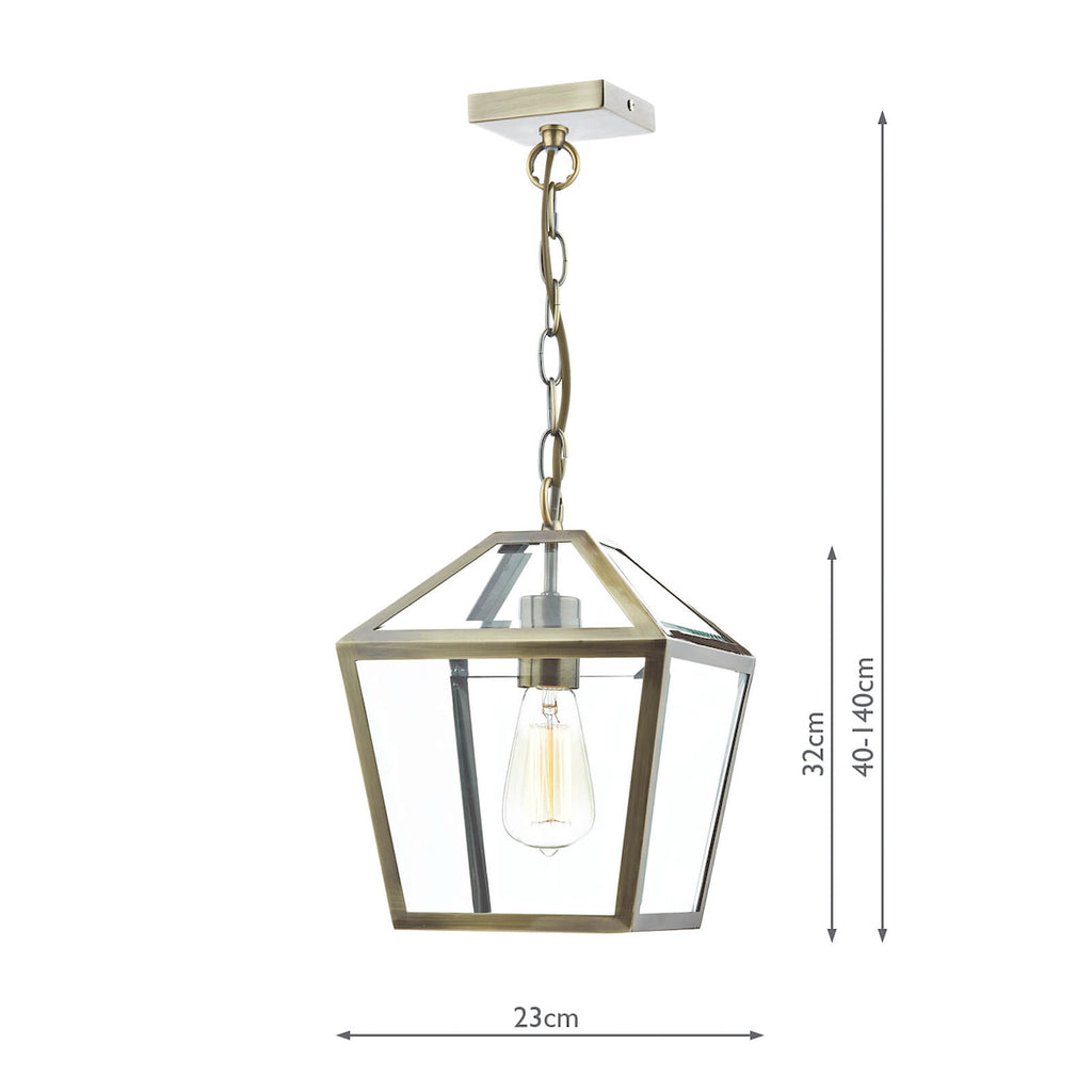 Churchill 1 Light Pendant Antique Brass<br>Antique Brass