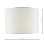 Ciara White Linen Drum Shade 33cm<br>White