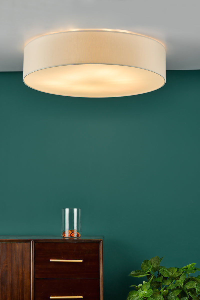 Cierro 6 Light Flush Taupe With Diffuser 80cm<br>Taupe
