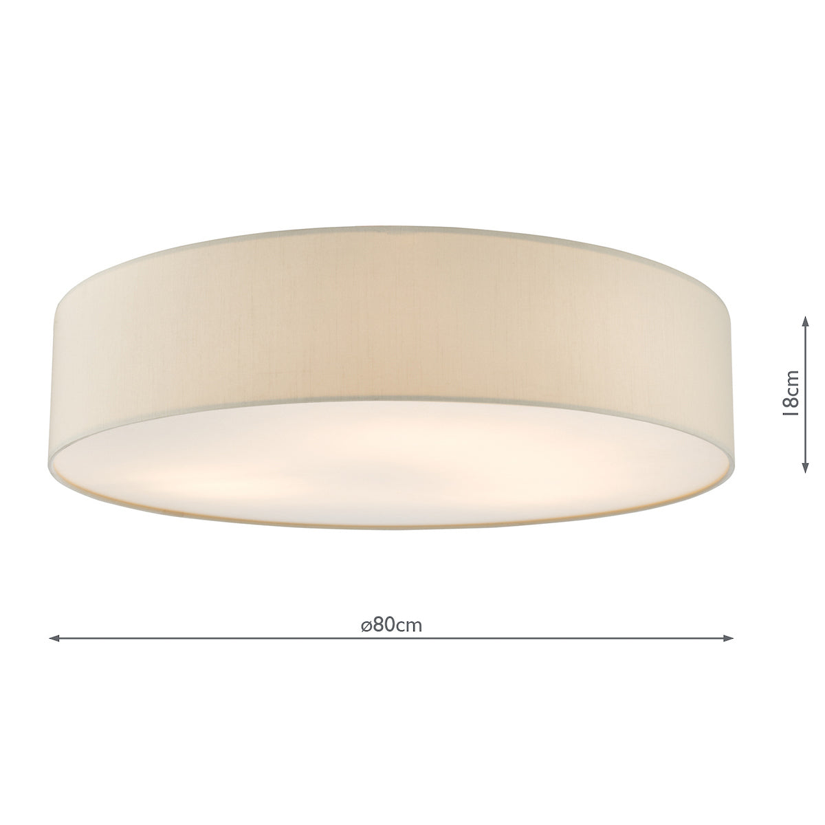 Cierro 6 Light Flush Taupe With Diffuser 80cm<br>Taupe