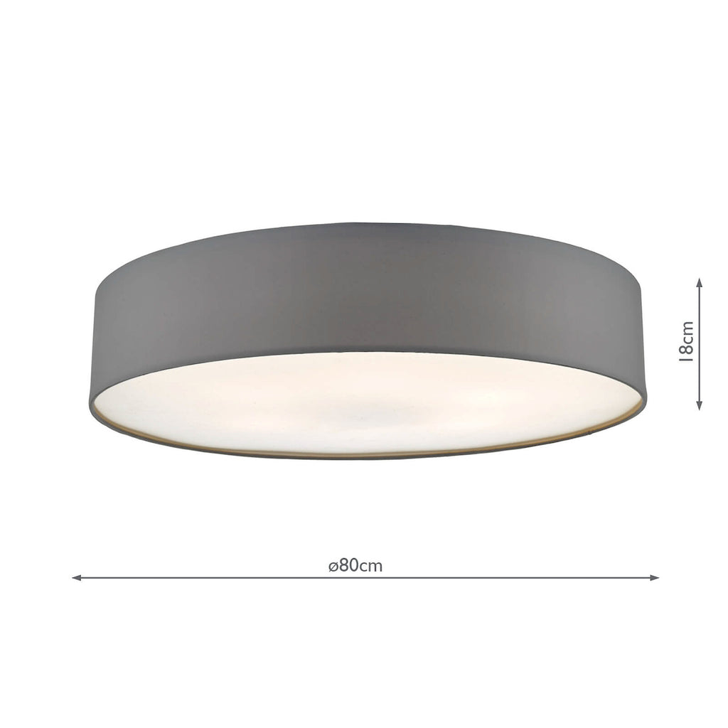 Cierro 6 Light Flush Grey 80cm<br>Grey