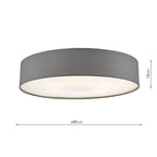 Cierro 6 Light Flush Grey 80cm<br>Grey