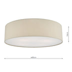 Cierro 4 Light Flush Taupe With Diffuser 60cm<br>Taupe
