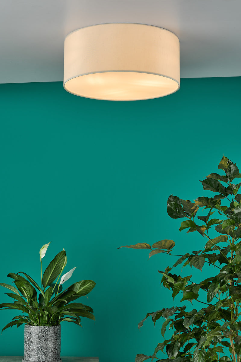 Cierro 3 Light Flush Taupe With Diffuser 40cm<br>Taupe