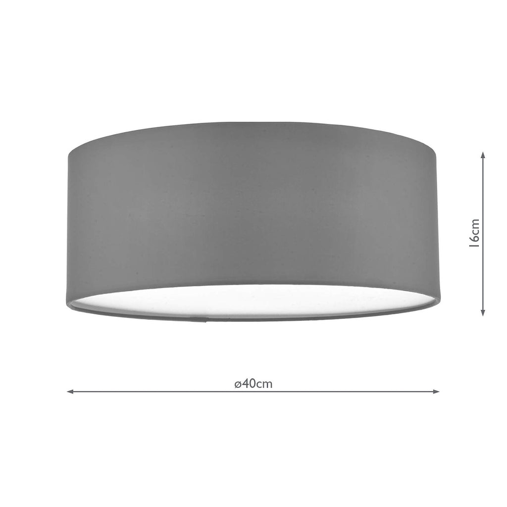 Cierro 3 Light Flush Grey 40cm<br>Grey
