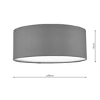 Cierro 3 Light Flush Grey 40cm<br>Grey