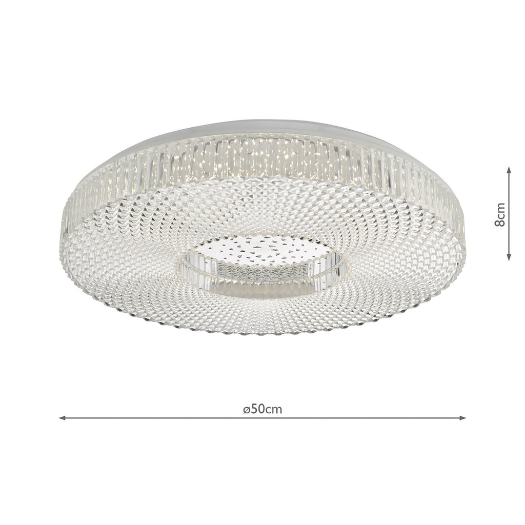 Cimona Flush Acrylic Large LED<br>Clear