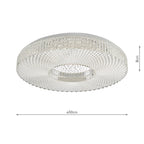 Cimona Flush Acrylic Large LED<br>Clear