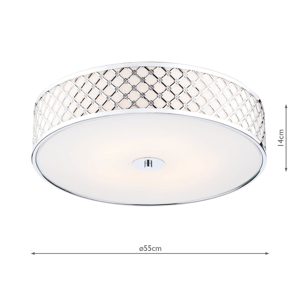 Civic 5 Light Flush Large Polished Chrome<br>Polished Chrome