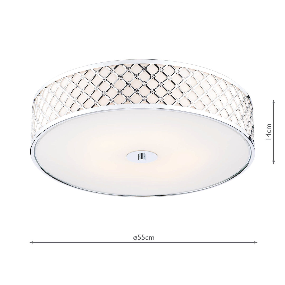 Civic 5 Light Flush Large Polished Chrome<br>Polished Chrome