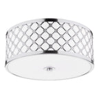 Civic Small 2 Light Flush Polished Chrome Frosted Glass<br>Polished Chrome