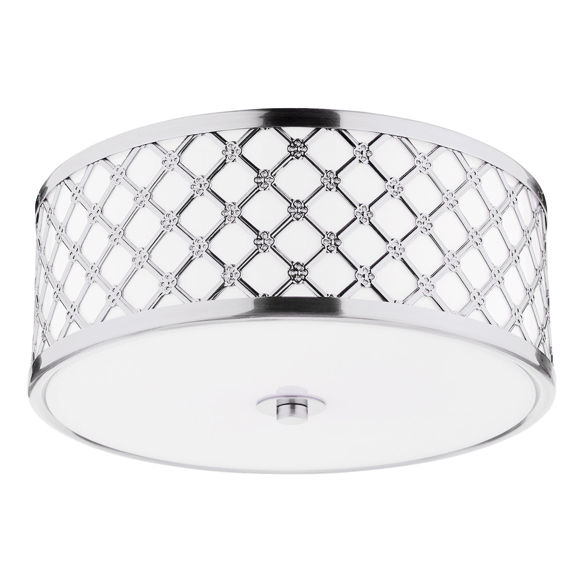 Civic Small 2 Light Flush Polished Chrome Frosted Glass<br>Polished Chrome
