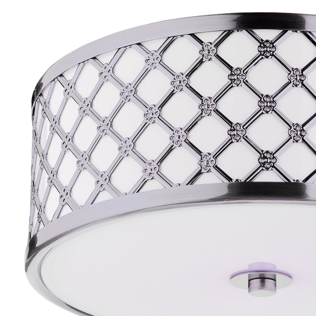 Civic Small 2 Light Flush Polished Chrome Frosted Glass<br>Polished Chrome