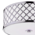 Civic Small 2 Light Flush Polished Chrome Frosted Glass<br>Polished Chrome