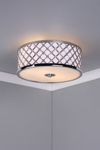 Civic Small 2 Light Flush Polished Chrome Frosted Glass<br>Polished Chrome