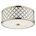 Civic Small 2 Light Flush Antique Brass Frosted Glass<br>Antique Brass