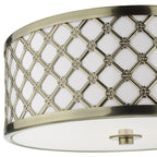 Civic Small 2 Light Flush Antique Brass Frosted Glass<br>Antique Brass
