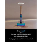 Dyson CLEANWASHHYG Cordless Clean & Wash Vacuum - 45 Minutes Run Time - Gold/Blue