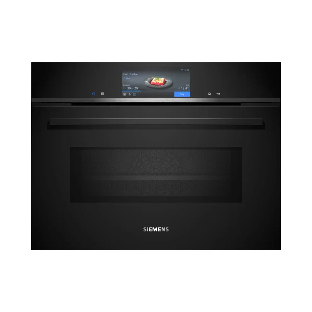 Siemens IQ-700 CM778GNB1B Integrated Compact Electric Single Oven & Microwave with Pyrolytic Cleaning - Black