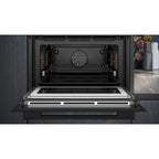 Siemens IQ-700 CM778GNB1B Integrated Compact Electric Single Oven & Microwave with Pyrolytic Cleaning - Black