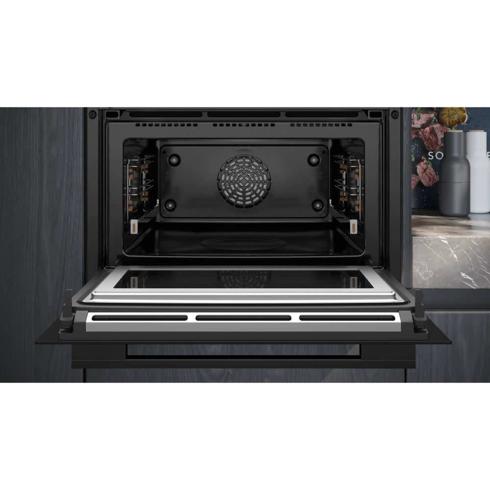 Siemens IQ-700 CM778GNB1B Integrated Compact Electric Single Oven & Microwave with Pyrolytic Cleaning - Black